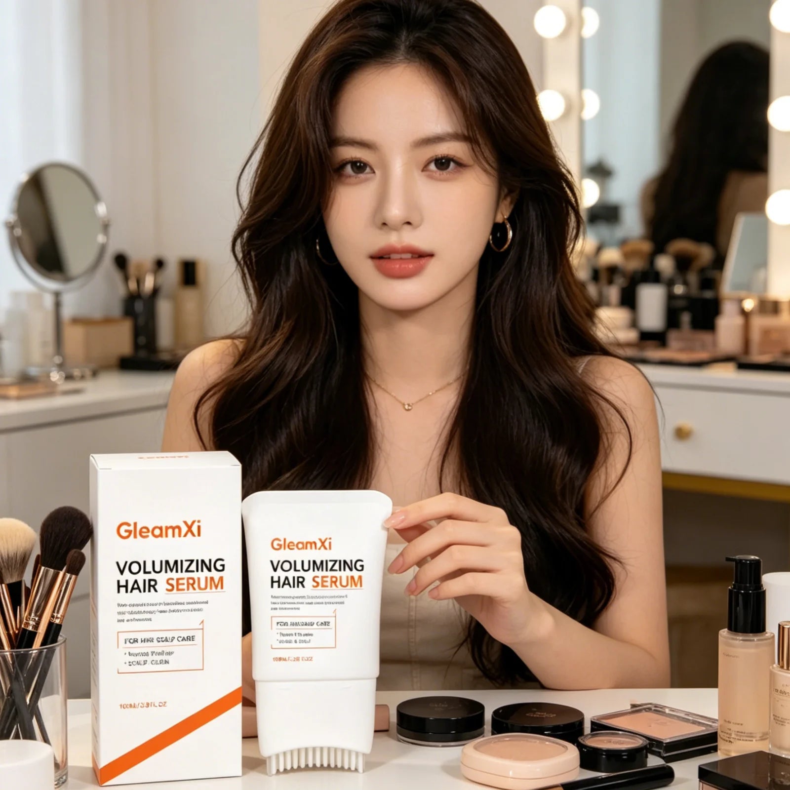 GleamXi Volumizing Hair Serum Healthy Scalp Care Deeply Nourishing Moisturizing Softening Repair Damage Hair Care Cream 100ml