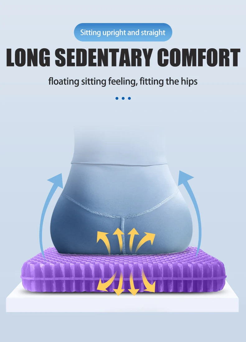 Automotive Gel Seat Cushions Designed for Summer Breathable Honeycomb Decompression Back Tailbone Pain Home Office Wheelchair