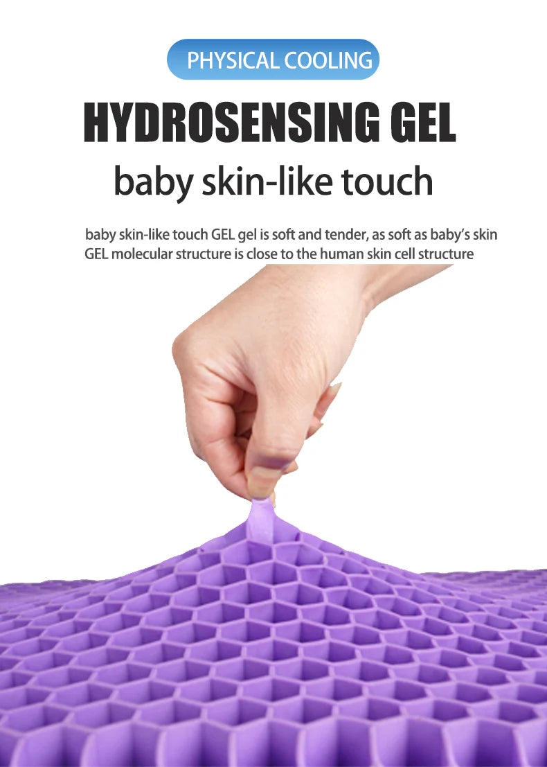 Automotive Gel Seat Cushions Designed for Summer Breathable Honeycomb Decompression Back Tailbone Pain Home Office Wheelchair